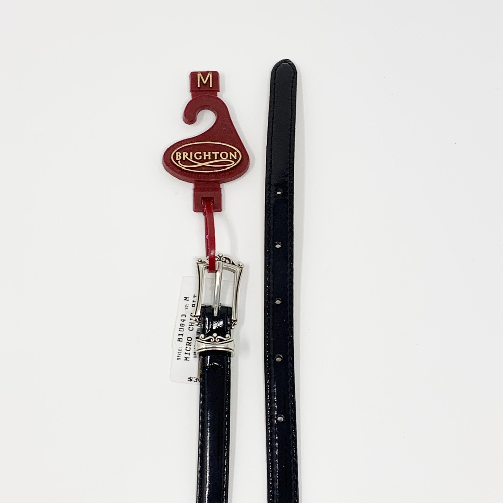 Brighton Micro Chic Belt Black Size Medium